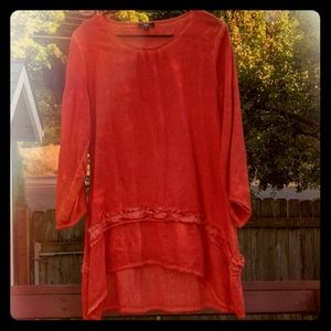 Women's linen tunic blouse